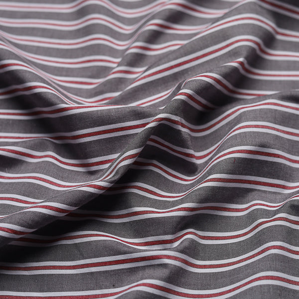 Grey & Maroon Broad Stripes