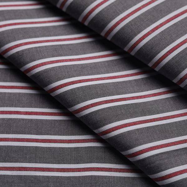 Grey & Maroon Broad Stripes