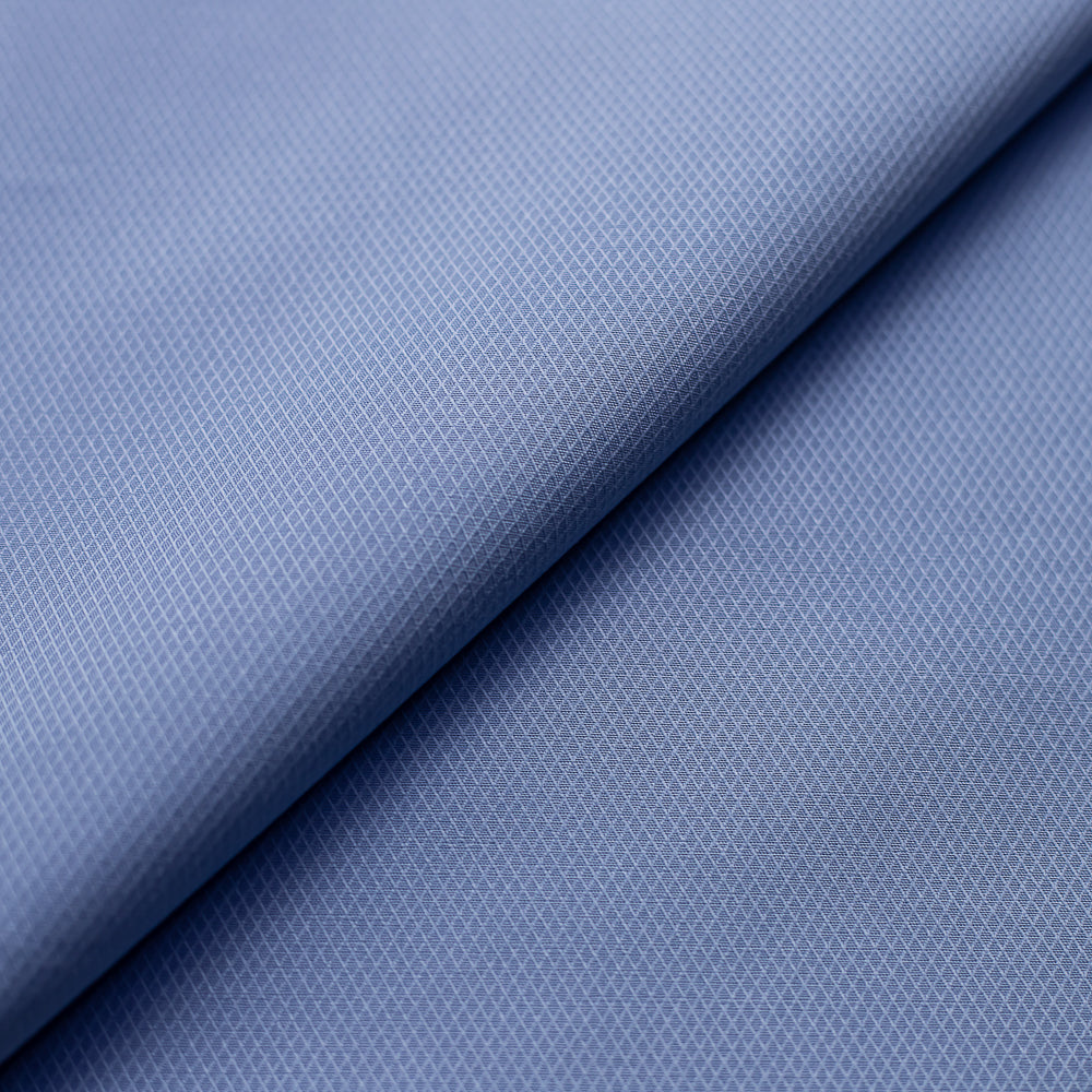 Blue Textured In Italian Cotton