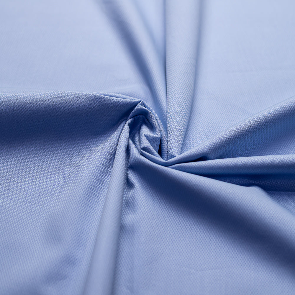 Blue Textured In Italian Cotton