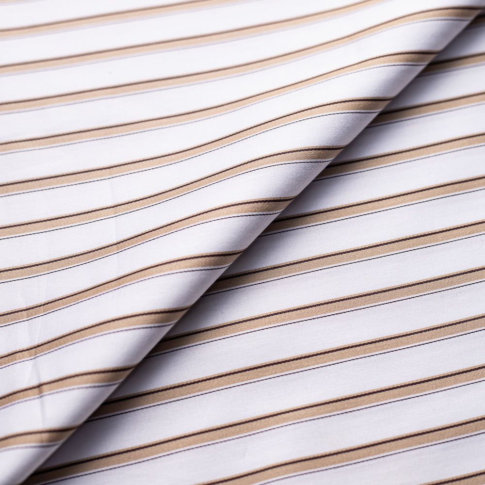 Brown & White Broad Stripes
