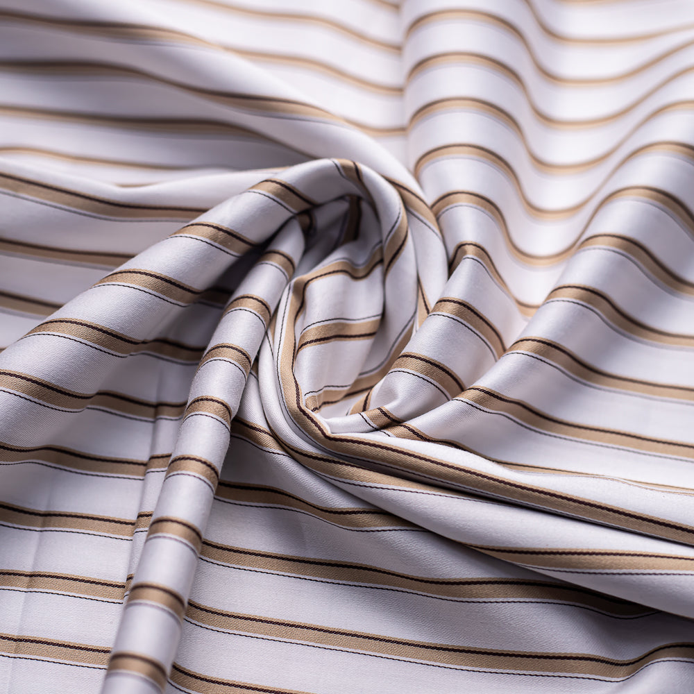 Brown & White Broad Stripes