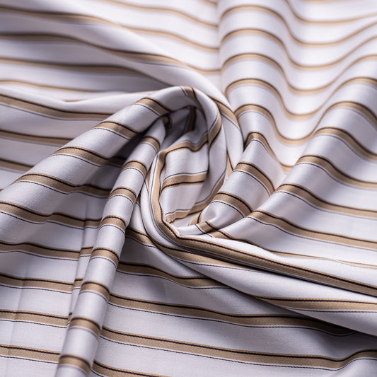 Brown & White Broad Stripes