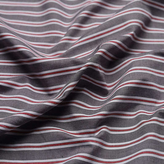 Grey & Maroon Broad Stripes