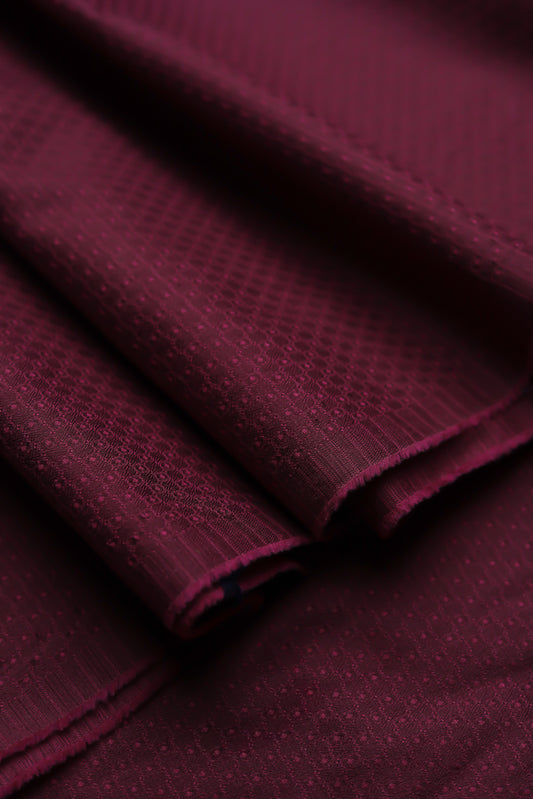 Maroon Dobby textured